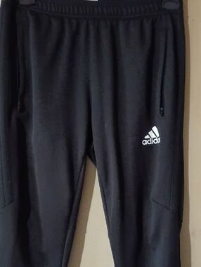 adidas Black Kids Sport Joggers with White Logo